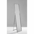 Homeroots Brushed Steel Floor Mirror, 13.5 x 14.5 x 59 in. 372953